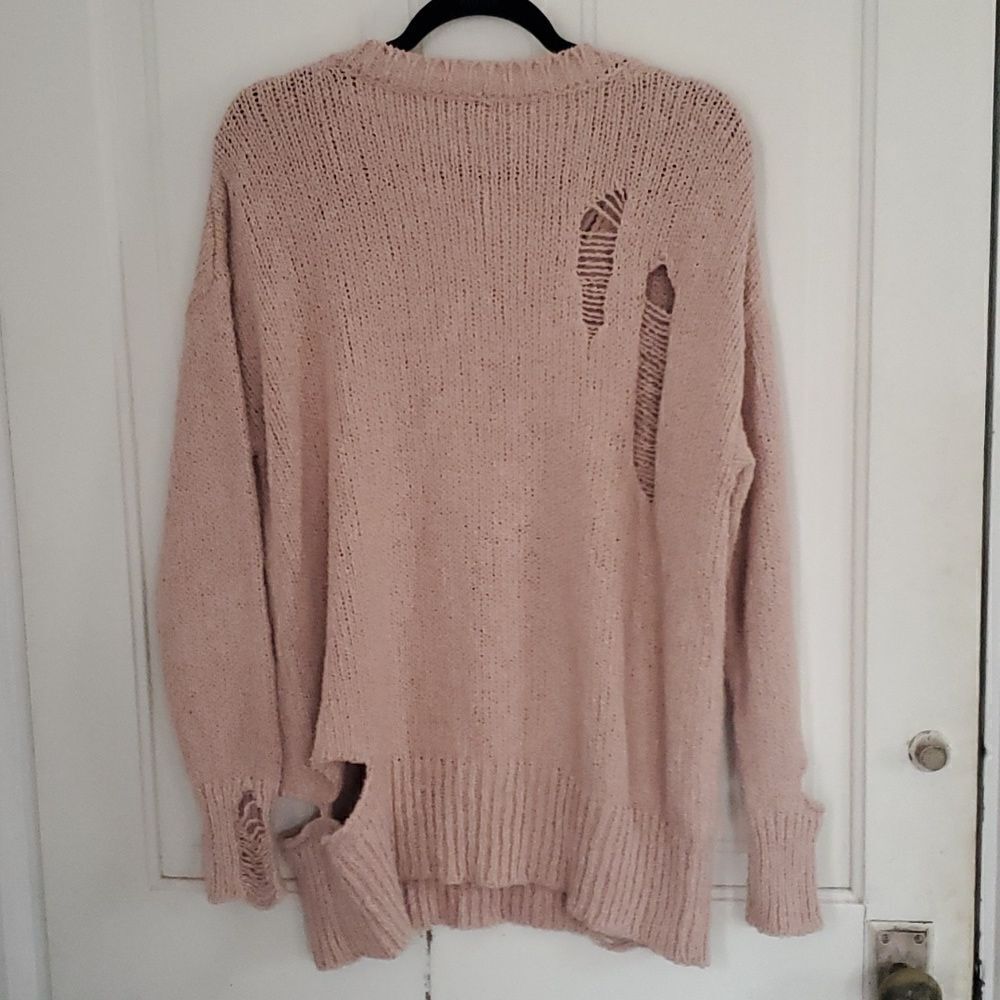 Zara Distressed Vneck Sweater - Picture 6 of 6